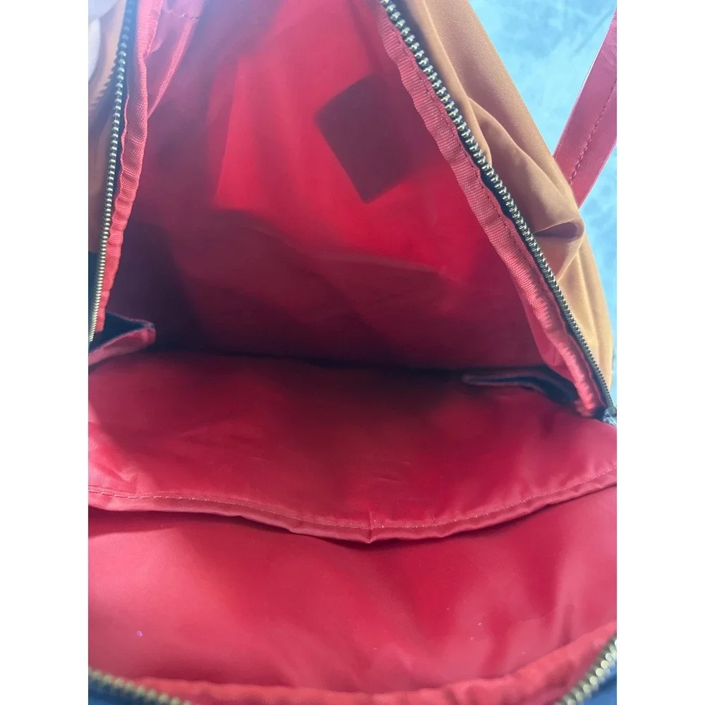 Epic Backpack Navy Blue Orange Colorblock Nylon Laptop Travel Bag Red Trim